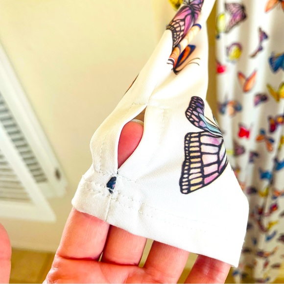 Vintage Ivory Butterfly Jumpsuit Bodysuit~Size M - Picture 5 of 14